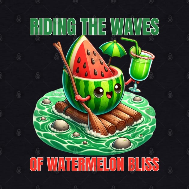 Watermelon Surf - Riding the Waves of Watermelon Bliss Shirt by vk09design